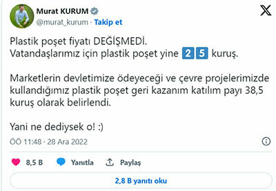 Son 5 yılda fiyatı hep sabit kaldı! Resmi Gazete'de dikkat çeken karar: Market poşetlerine zam mı geldi? Son 5 yılda fiyatı hep sabit kaldı! Resmi Gazete'de dikkat çeken karar: Market poşetlerine zam mı geldi?