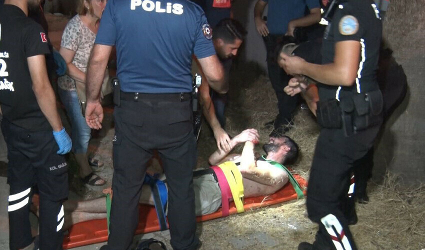 Eli bıçaklı adam mahalleliyi ayağa kaldırdı, polise direnişi kameralara yansıdı