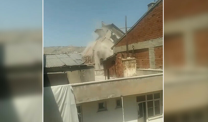 Tek dokunuşla yerle bir olan binayı görenler hayrete düştü