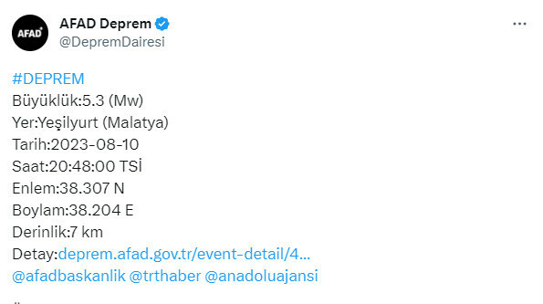 Son dakika: Malatya'da bir deprem daha! (AFAD, Kandilli Rasathanesi son depremler listesi)
