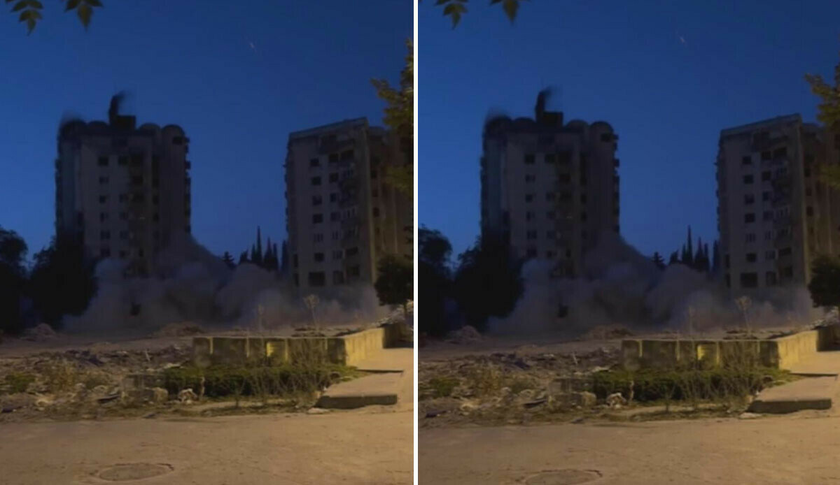 13 katlı 2 bina dinamitle patlatılarak yerle bir oldu 13 katlı 2 bina dinamitle patlatılarak yerle bir oldu