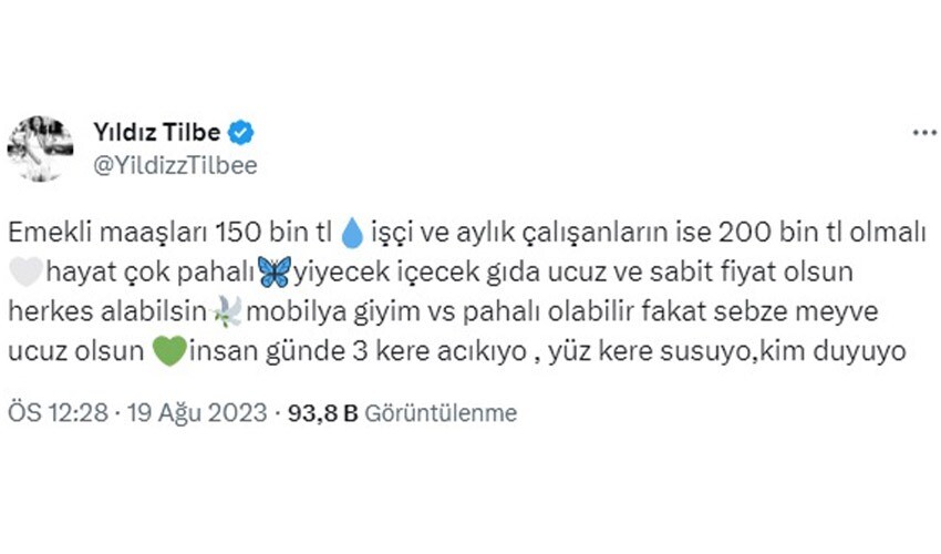 Yıldız Tilbe’den uçuk emekli maaşı teklifi… Gönlünden geçen rakam herkesi şaşırttı Yıldız Tilbe’den uçuk emekli maaşı teklifi… Gönlünden geçen rakam herkesi şaşırttı