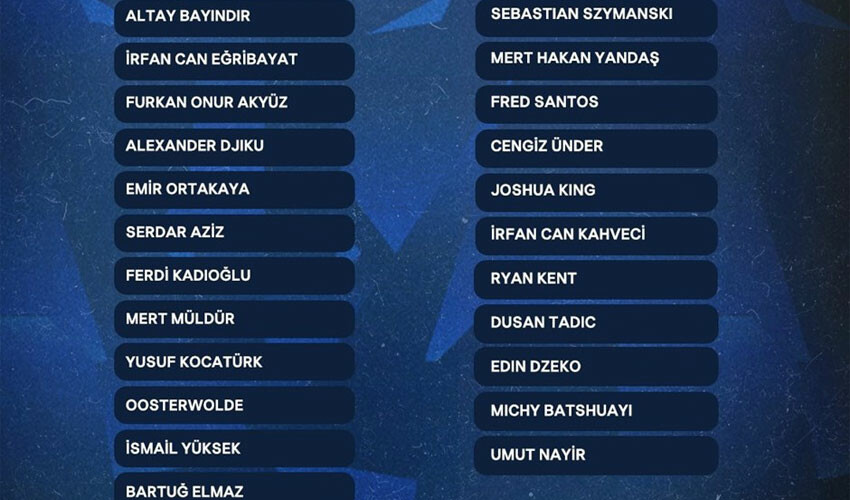 Fenerbahçe'de Samsunspor maçı öncesi 6 eksik! Kamp kadrosu açıklandı