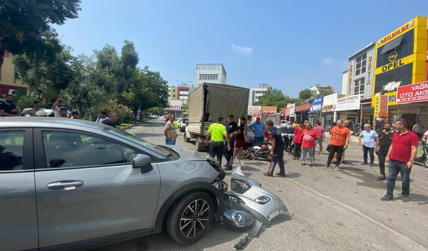 Motosikletli genci ölümden kaskı kurtardı