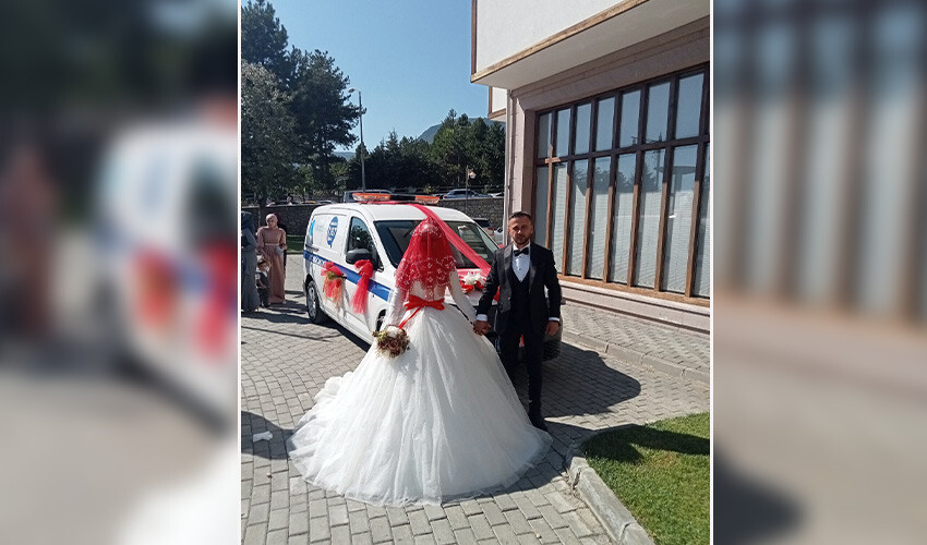 Doğalgaz firmasının aracıyla gelin almaya gitti, konvoyu görenler hayret etti Doğalgaz firmasının aracıyla gelin almaya gitti, konvoyu görenler hayret etti
