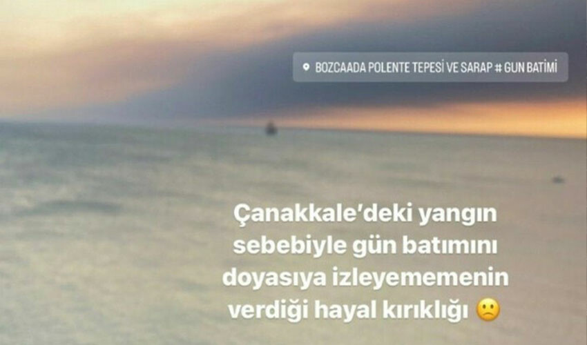 Çanakkale küle dönerken keyif yapamadığından yakındı! Tepki çeken paylaşımı gündem oldu