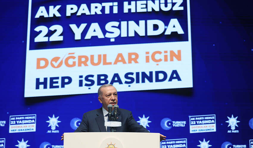 Erdoğan'dan AK Parti'nin 22. yaş töreninde dikkat çeken mesaj