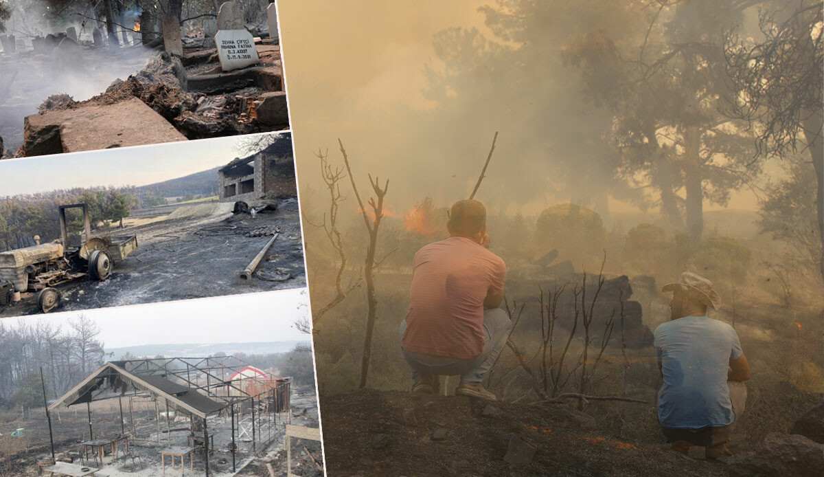 Yangının boyutu gün ağarınca ortaya çıktı… Adeta hayalet köye döndü!