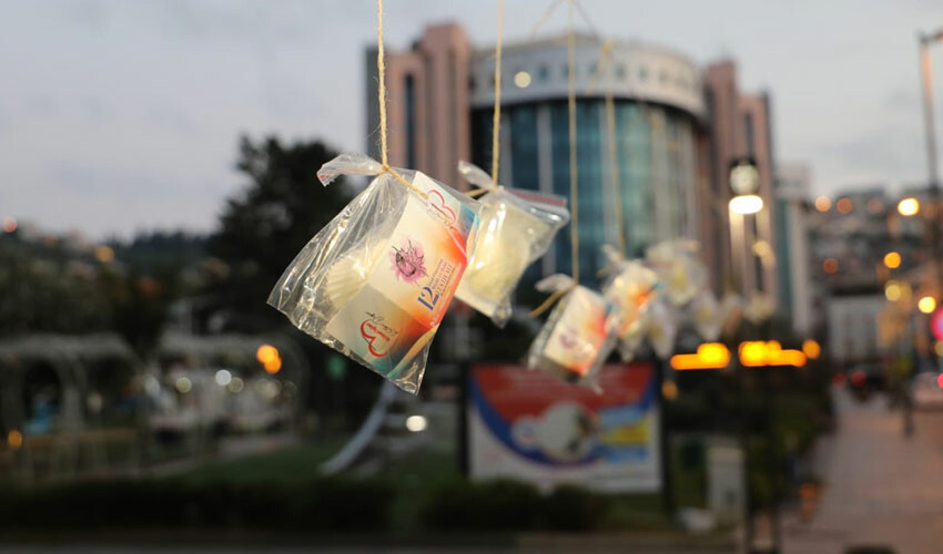 Sürpriz yoğun ilgi gördü: Vatandaş ağaçtan pişmaniye topladı