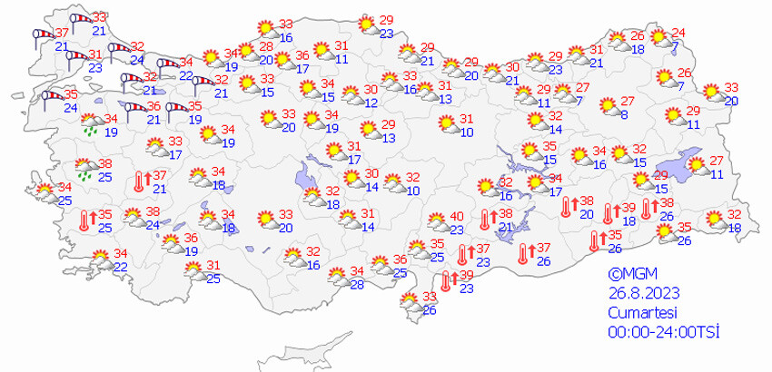 Meteoroloji'den kuvvetli sağanak ve rüzgar uyarısı (26 Ağustos 2023 hava durumu)