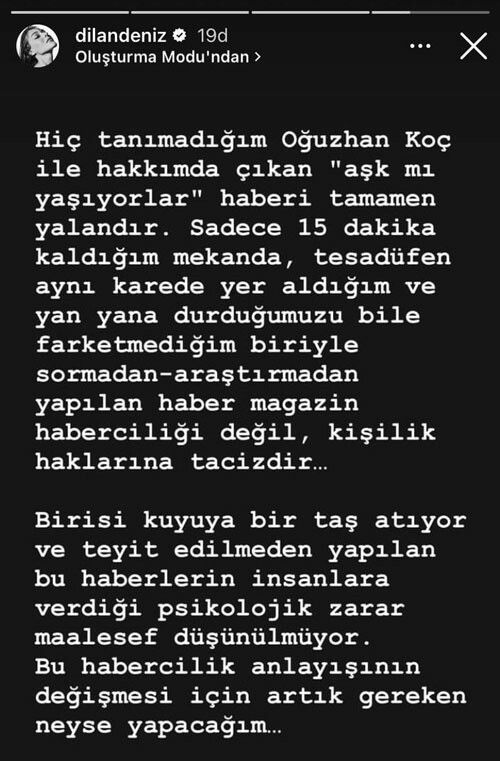 Dilan Çiçek Deniz ile Oğuzhan Koç birlikte mi? İlk açıklama geldi