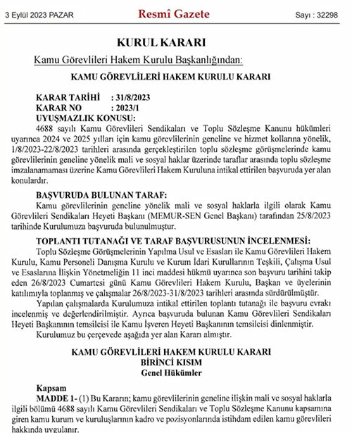Memur ve memur emeklilerinin zam kararı Resmi Gazete'de Memur ve memur emeklilerinin zam kararı Resmi Gazete'de