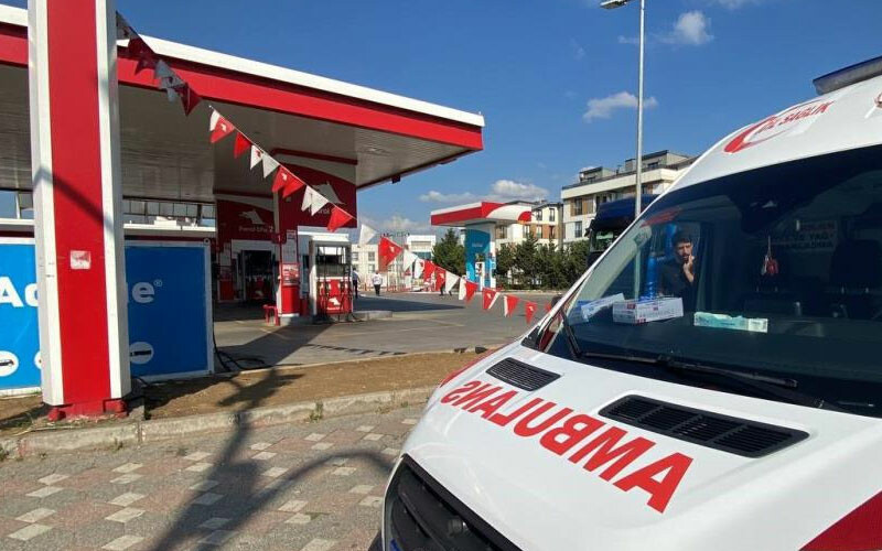 Akaryakıt istasyonunda yangın paniği Akaryakıt istasyonunda yangın paniği