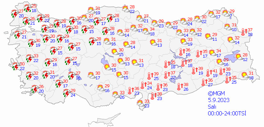 İstanbul dahil 10 kentte sarı ve turuncu alarm! Meteoroloji saat vererek uyardı (5 Eylül 2023 hava durumu)