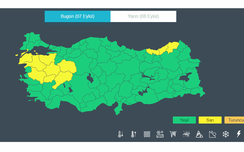 Meteoroloji’den 11 il için ‘sarı’ alarm: Sel, su baskını, fırtına…  Saat verildi! (7 Eylül 2023 hava durumu raporu)