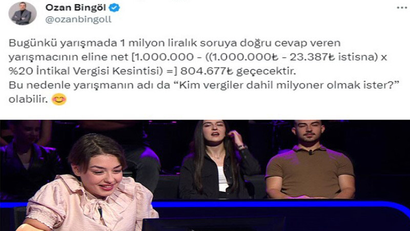 Kim Milyoner Olmak İster'i kazanan Rabia ne kadar para alacak? Vergi uzmanı açıkladı... Vergi uzmanı Ozan Bingöl- Rabia paylaşımı