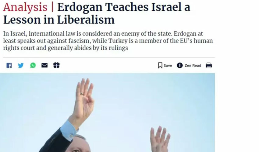 Tel Aviv yönetimini kızdıracak analiz: Erdoğan, İsrail'e liberalizm dersi veriyor Tel Aviv yönetimini kızdıracak analiz: Erdoğan, İsrail'e liberalizm dersi veriyor