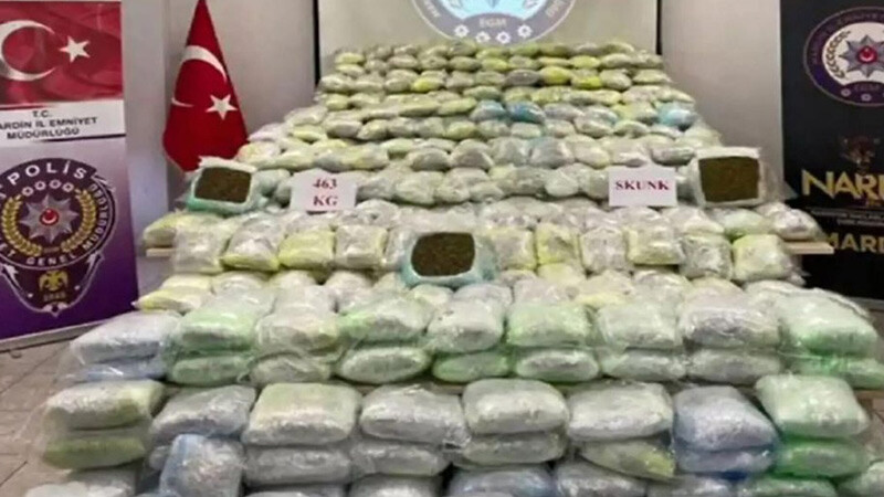 18 çuval ele geçirildi! Tam 463 kilo skunk