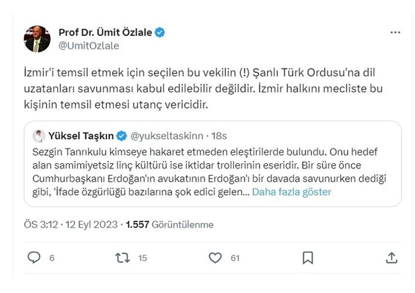 İYİ Parti'den CHP'ye çok sert 'Sezgin Tanrıkulu' tepkisi: Utanç verici! İYİ Parti'den CHP'ye çok sert 'Sezgin Tanrıkulu' tepkisi: Utanç verici!