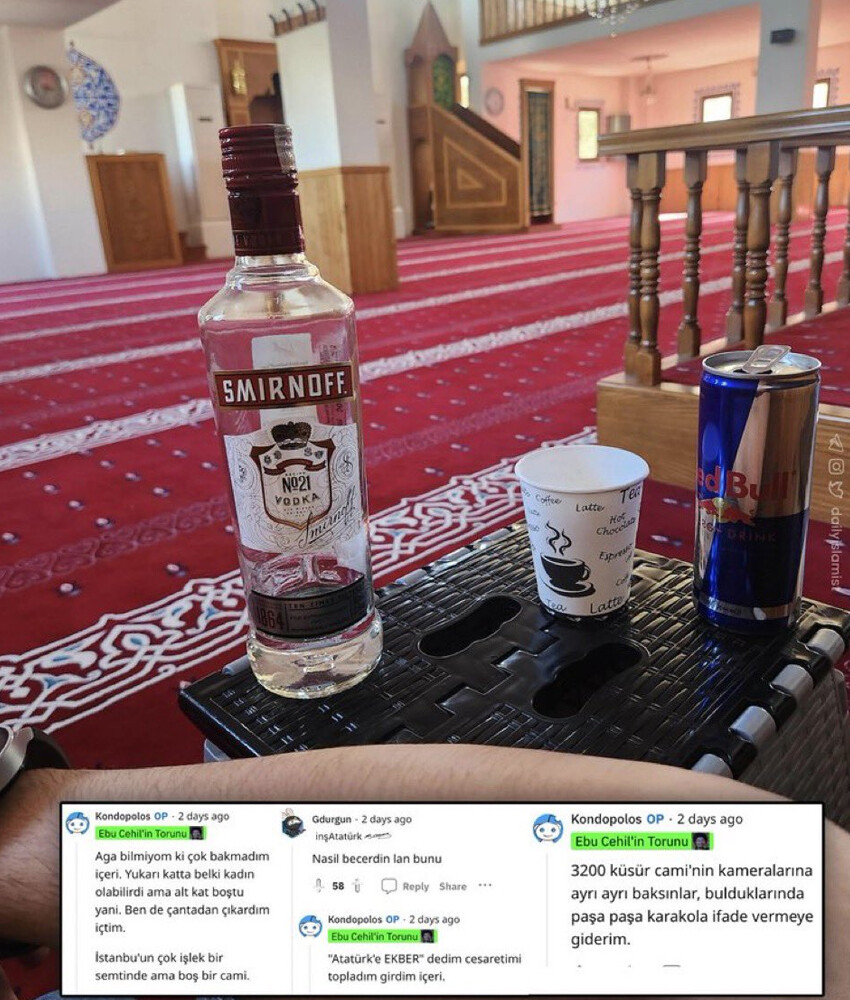 Camide çirkin provokasyon: Alkol içip fotoğraf paylaştı, rezil sözlerine tepki yağdı Camide çirkin provokasyon: Alkol içip fotoğraf paylaştı, rezil sözlerine tepki yağdı