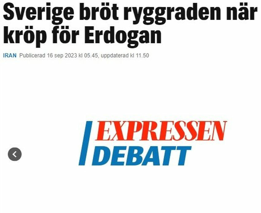Erdoğan'ın NATO açıklaması İsveç basınında: Türkiye'ye boyun eğmekten omurgamız kırıldı Erdoğan'ın NATO açıklaması İsveç basınında: Türkiye'ye boyun eğmekten omurgamız kırıldı