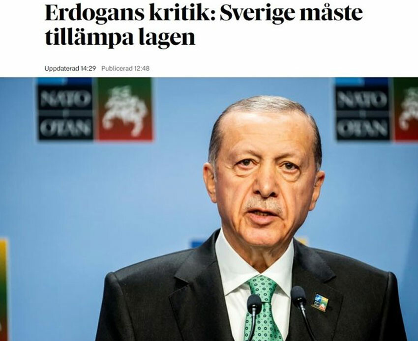 Erdoğan'ın NATO açıklaması İsveç basınında: Türkiye'ye boyun eğmekten omurgamız kırıldı Erdoğan'ın NATO açıklaması İsveç basınında: Türkiye'ye boyun eğmekten omurgamız kırıldı