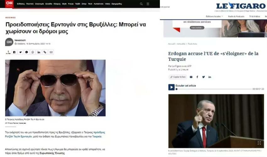 Erdoğan'ın AB resti dünya basınında!