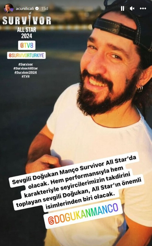 Acun Ilıcalı duyurdu: Usta sanatçının oğlu Survivor All Star 2024’ün kadrosunda