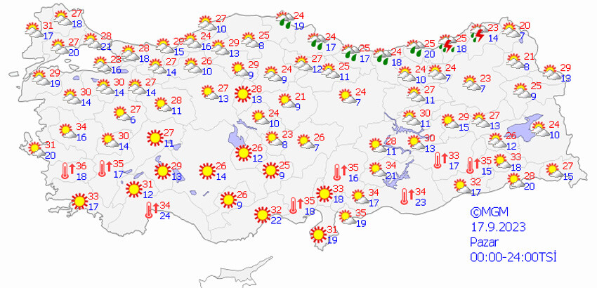 Gök gürültülü sağanak ve fırtına geliyor! Meteoroloji il il uyardı (17 Eylül 2023 hava durumu)