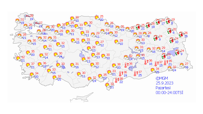 Şemsiyeleri hazırlayın! Sıcaklıklar düşüyor, yağışlar geliyor… Meteoroloji yeni haftanın raporunu açıkladı 25 Eylül hava durumu