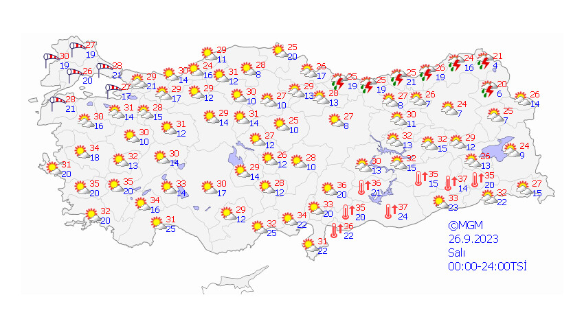 Şemsiyeleri hazırlayın! Sıcaklıklar düşüyor, yağışlar geliyor… Meteoroloji yeni haftanın raporunu açıkladı 26 Eylül hava durumu