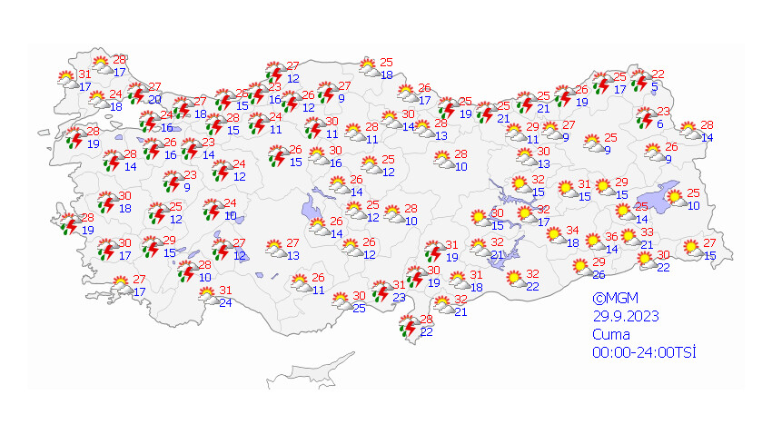 Şemsiyeleri hazırlayın! Sıcaklıklar düşüyor, yağışlar geliyor… Meteoroloji yeni haftanın raporunu açıkladı 29 Eylül hava durumu