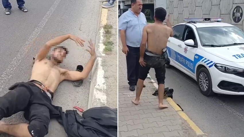 Polisin önünde dans etti, yaptığı hareketlere kimse anlam veremedi