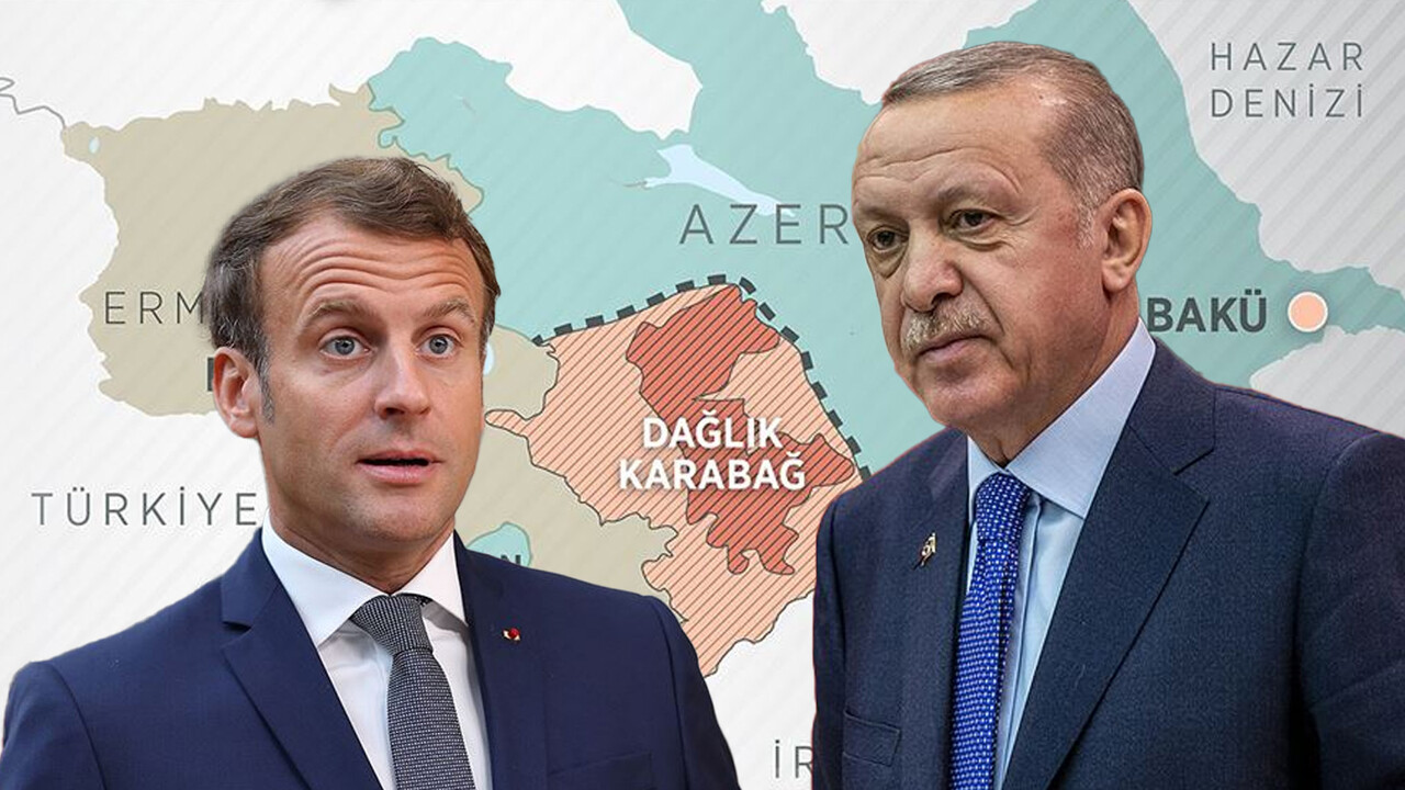 Karabağ zaferini kabullenemeyen Macron ateş püskürdü: Fransa&#039;nın hedefinde Türkiye de vardı