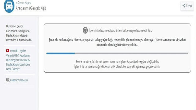 e-Devlet'te ek MTV yoğunluğu MTV-eDEVLET