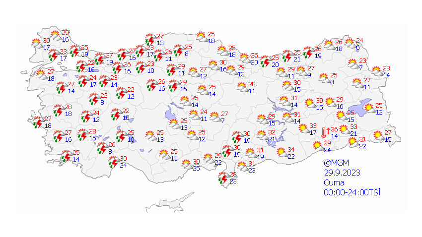29 EYLÜL HAVA DURUMU NASIL OLACAK?