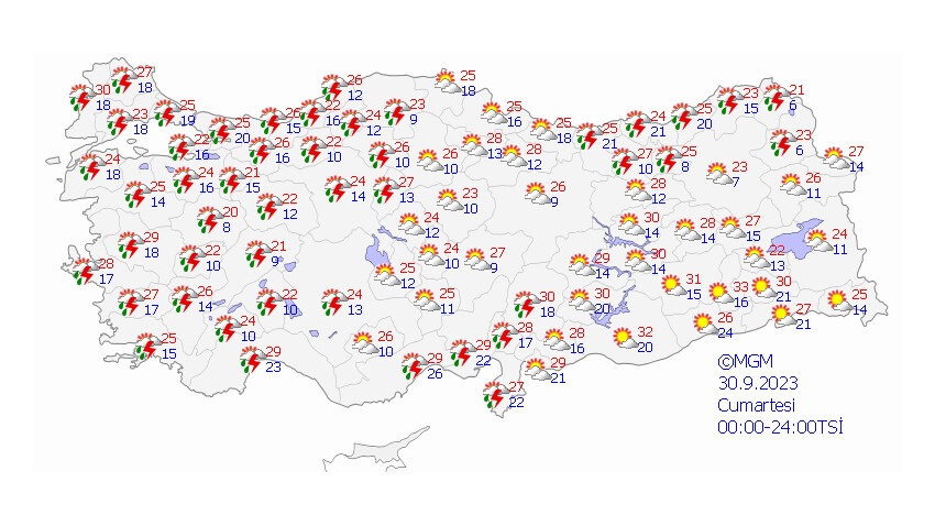 30 EYLÜL HAVA DURUMU NASIL OLACAK?