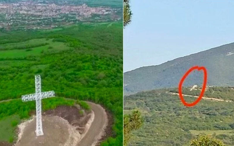 Azerbaycan, işgalden kurtarılan Hankendi şehrinde işgal izlerini kaldırıyor. Hankendi'de yer alan haç kaldırıldı