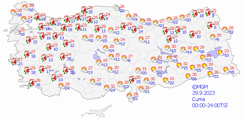 Meteoroloji saat verdi, il il uyardı: Kuvvetli sağanak devam edecek (29 Eylül 2023 hava durumu) Meteoroloji saat verdi, il il uyardı: Kuvvetli sağanak devam edecek (29 Eylül 2023 hava durumu)