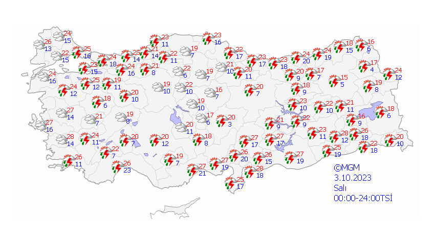 Meteoroloji'den 23 il için sarı kodlu alarm verildi: Çok kuvvetli geliyor! AKOM İstanbul için saat verdi (30 Eylül 2023 hava durumu) Meteoroloji'den 23 il için sarı kodlu alarm verildi: Çok kuvvetli geliyor! AKOM İstanbul için saat verdi (30 Eylül 2023 hava durumu)