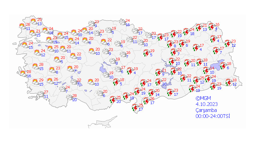 Meteoroloji'den 23 il için sarı kodlu alarm verildi: Çok kuvvetli geliyor! AKOM İstanbul için saat verdi (30 Eylül 2023 hava durumu) Meteoroloji'den 23 il için sarı kodlu alarm verildi: Çok kuvvetli geliyor! AKOM İstanbul için saat verdi (30 Eylül 2023 hava durumu)