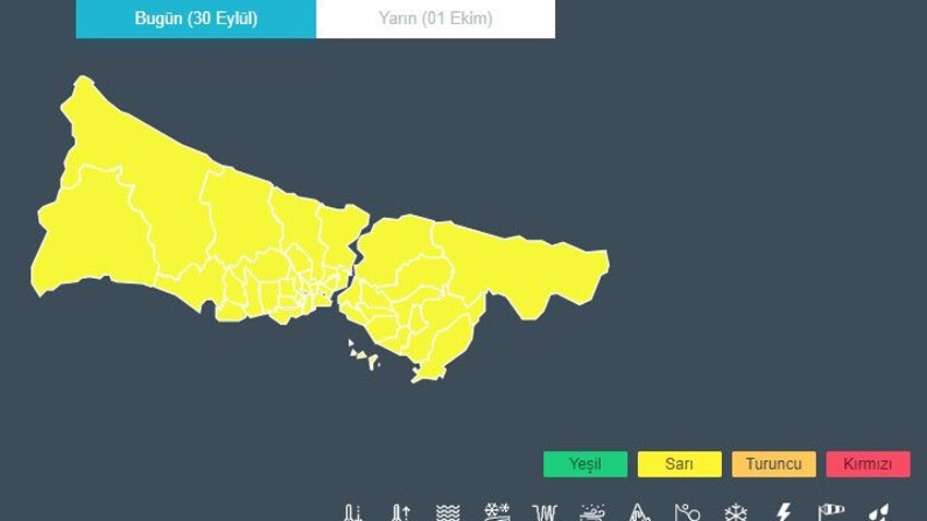 Meteoroloji'den 23 il için sarı kodlu alarm verildi: Çok kuvvetli geliyor! AKOM İstanbul için saat verdi (30 Eylül 2023 hava durumu) istanbul valiliği sarı uyarı