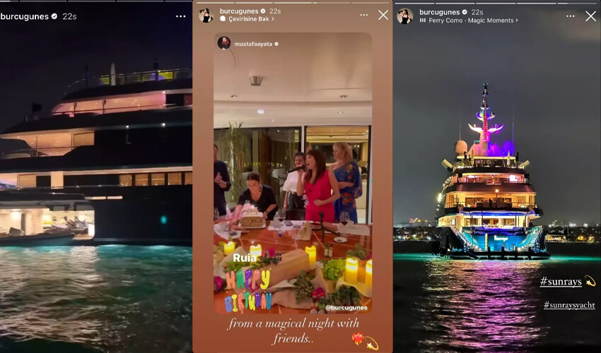 Burcu Güneş Hint milyardere misafir oldu, 500 milyon dolarlık teknede şarkılarını söyledi Burcu Güneş Hint milyardere misafir oldu, 500 milyon dolarlık teknede şarkılarını söyledi
