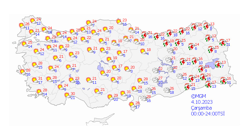 Meteoroloji’den 7 il için sarı kodlu uyarı! Kuvvetli geliyor (4 Ekim 2023 hava durumu) Meteoroloji’den 7 il için sarı kodlu uyarı! Kuvvetli geliyor (4 Ekim 2023 hava durumu)