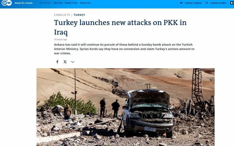 Dünya basını böyle gördü: Hakan Fidan uyarmıştı... Türkiye, PKK/YPG hedeflerini vurdu Dünya basını böyle gördü: Hakan Fidan uyarmıştı... Türkiye, PKK/YPG hedeflerini vurdu