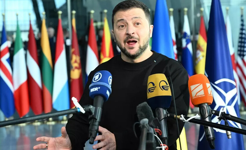 Ukrayna lideri Zelenski'den sürpriz adım! NATO karargahına geldi