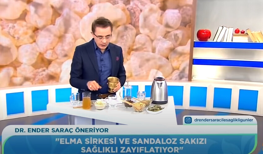 Ender Saraç tavsiyesi: Kilo verme garantili, yağları anında yakıyor! Toz haline getirip için Elma sirkesi ve sandaloz sakızı kürü sağlıklı zayıflatıyor