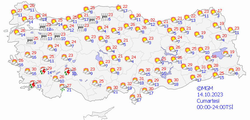 Soğuk cephe yolda, sıcaklıklar aniden düşecek! Meteoroloji'den il il hafta sonu uyarısı (14 Ekim 2023 hava durumu) Soğuk cephe yolda, sıcaklıklar aniden düşecek! Meteoroloji'den il il hafta sonu uyarısı (14 Ekim 2023 hava durumu)