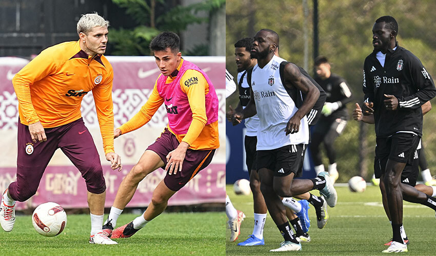 Galatasaray ve Beşiktaş, derbi hazırlıklarını sürdürdü! Gözler Okan Buruk ve Burak Yılmaz'da GS BJK