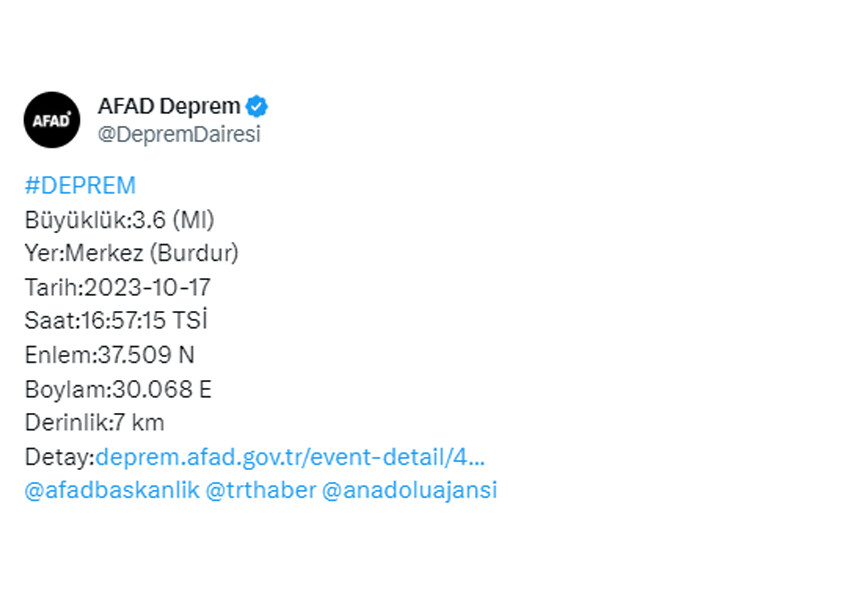 Son dakika: Burdur'da korkutan deprem (AFAD, Kandilli Rasathanesi son depremler listesi...) Son dakika: Burdur'da korkutan deprem (AFAD, Kandilli Rasathanesi son depremler listesi...)